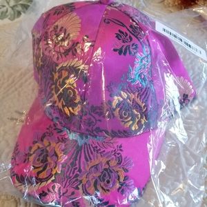 Pink silk baseball cap